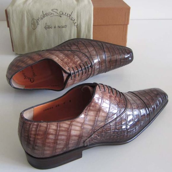 new SANTONI FAM Alligator cap-toe shoes 9 F 10 US main image 8